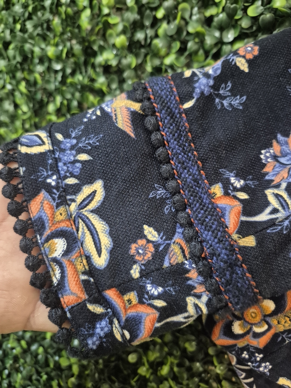 LOFT Navy Floral Embroidered Blazer - Picture 5 of 6